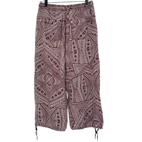 Anthropologie Size Small Printed Harem Pants Cream Aztec Tribal Oversized - Picture 5 of 15
